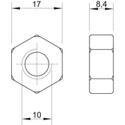 OBO Bettermann - Mutter Sechskantmutter HN M10 A4 M10 − 100 Stück