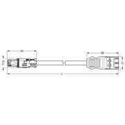 WAGO - Konfektionierte Leitung für steckbare Gebäudeinstallation konfekt. Übergangsleitung 774-9293/1517-601 B2ca,Buchse/Stecker