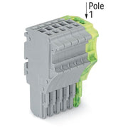 WAGO - Ein- und mehrpolige Klemmenleiste 1-Leiter-Federleiste 2020-106/000-036 1,5 mm²,gr/gn-ge − 25 Stück
