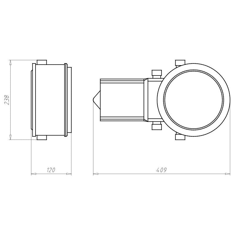 Kaiser - Leuchteneinbaugehäuse Einbaugehäuse HaloX 180 1282-72 mit Tunnel 190 − 1 Stück