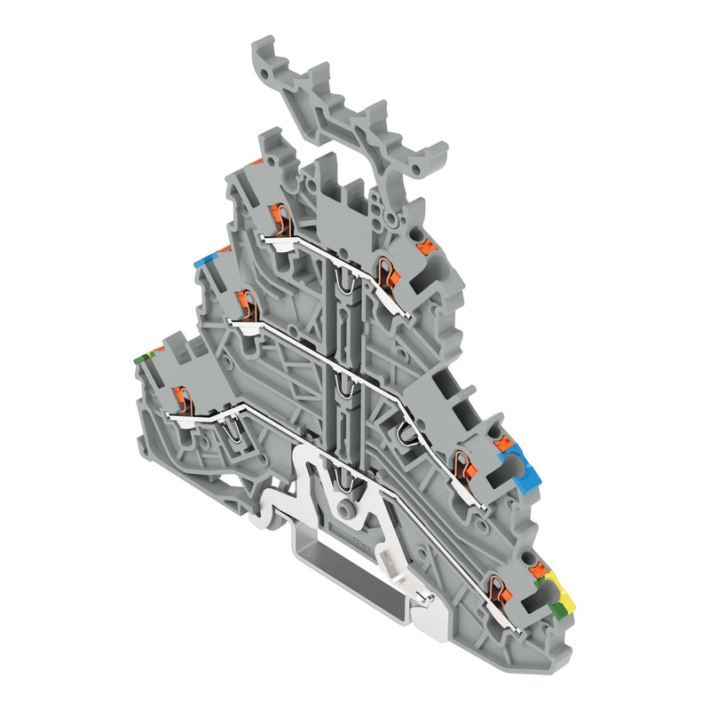 WAGO GmbH & Co. KG - Durchgangs-Reihenklemme Dreistockklemme 2200-3247 Drücker,gr − 40 Stück