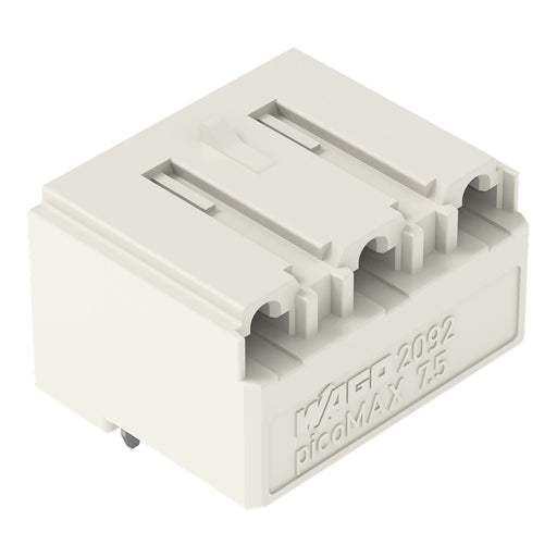 WAGO - Leiterplattensteckverbinder THR-Federleiste abgewink. 2092-3323/200-000 7,5mm,lichtgrau − 100 Stück