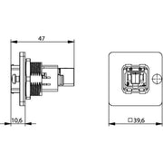 Telegärtner - Modularer Steckverbinder STXV14 RJ45 Zentr.-Flansch 100007424 RJ45Kupplung Cat.6 M