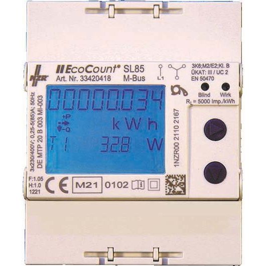 NZR - Elektrizitätszähler Elektr.Hutschienenzähler EcoCount SL#43420218 85AS0,Lief.Bezug,MID