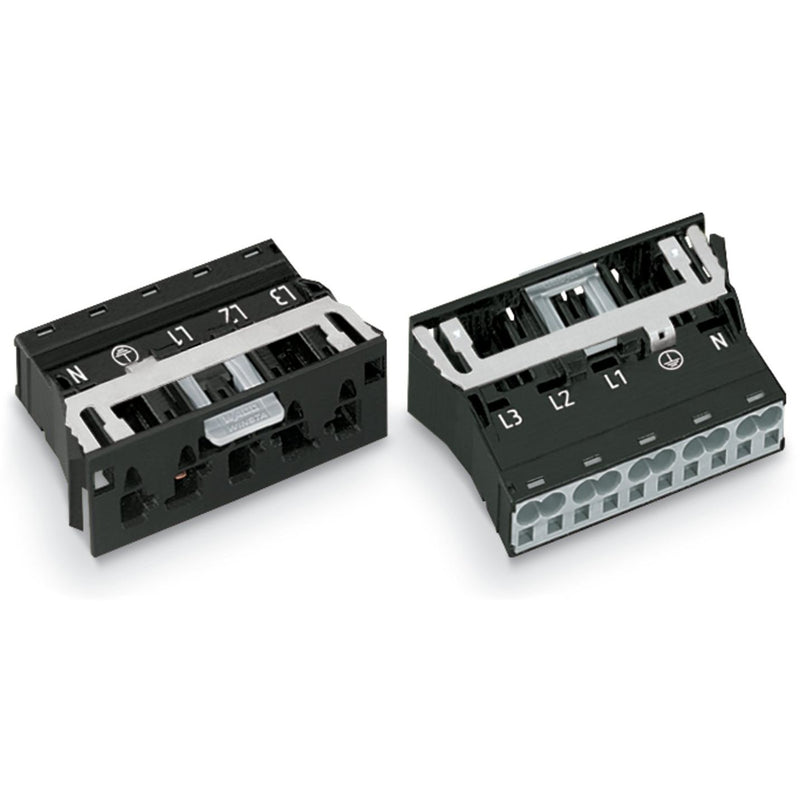 WAGO - Geräteanschluss für steckbare Gebäudeinstallation Steckerteil 770-715/007-000 2x0,5-4mmq schwarz − 100 Stück