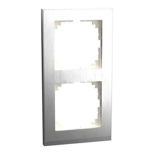 Merten - Abdeckrahmen Decor-Rahmen 2-fach MEG4020-3646 Edelstahl/aluminium