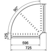 OBO Bettermann - Bogen für Kabelrinne Bogen 90 Grad RB 90 660 A2 60x600, rostfrei