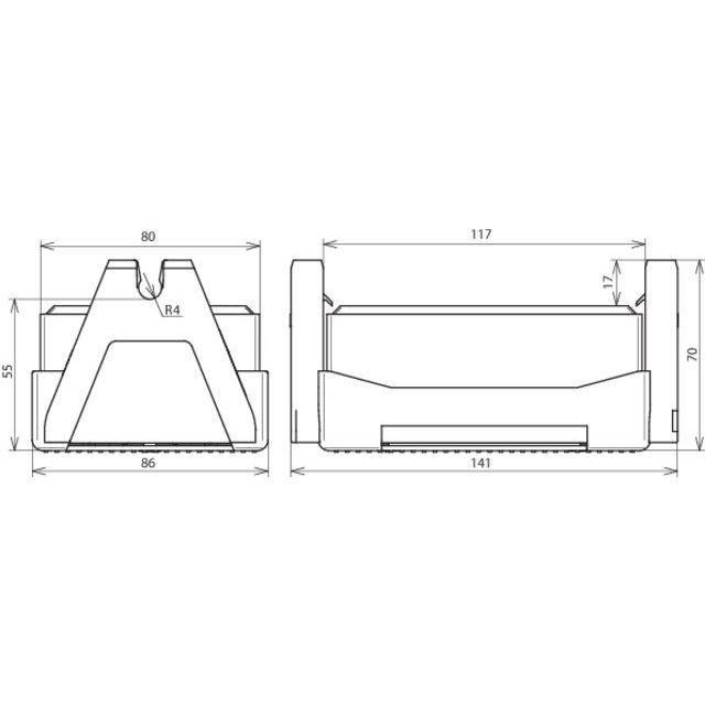 DEHN - Dachleitungshalter für Blitzschutz Dachleitungshalter DLH FB2 8LO141X86X70 FB2 f.Flachdächer