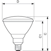 Philips Lighting - Infrarotlampe Infrarot-Heizstrahler IR 175 C PAR38 240V 175W E27