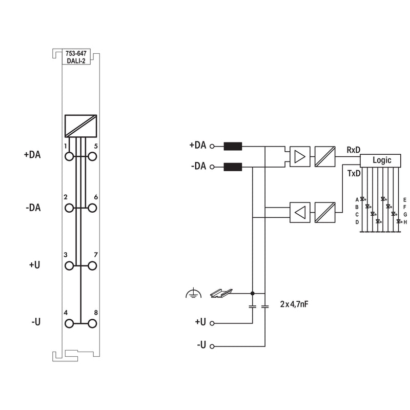 WAGO - Feldbus, Dez. Peripherie - Kommunikations-Modul DALI-Multi-Master-Klemme 753-647
