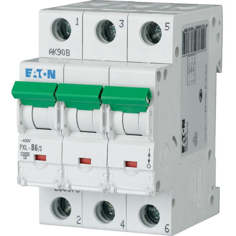 Eaton - Leitungsschutzschalter LS-Schalter m.Beschrift. PXL-D6/3 D 6A, 3p