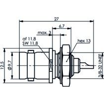 Telegärtner - Koax-Steckverbinder BNC Einbaubuchse 100023404 UG-625 B/U 50 Ohm