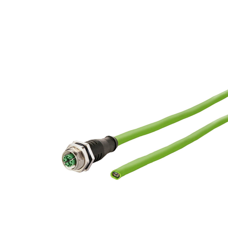 Metz Connect - Patchkabel Kupfer Industrie Anschlussleitung M12 142M2X20010 1m 8pol. X-kodiert