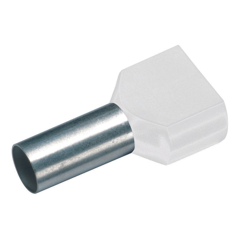 Cimco Werkzeuge - Aderendhülse Isol. Twin-Aderendhülse 187733 2x0,75mm²x8mm,weiß − 100 Stück
