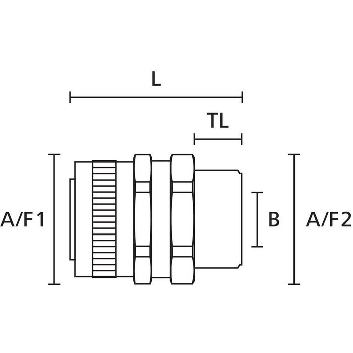 HellermannTyton - Metall-Schutzschlauch-Verschraubung Metallverschraubung SSC25-SM-M25-SS316ML dreh. Außengewinde − 1 Stück
