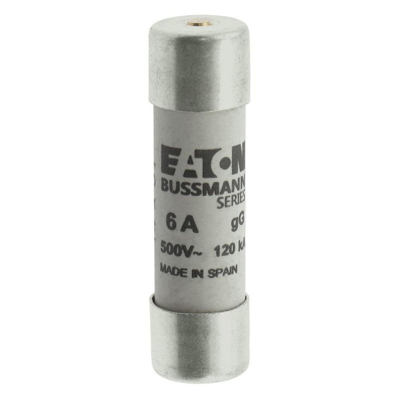 Eaton - Zylindrische Sicherung Sicherungseinsatz Nieders. CYL GG 14,#C14G6S 6A AC 500V 120kA − 10 Stück