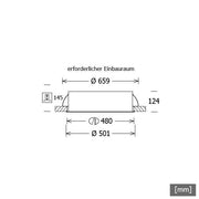 LTS Licht&Leuchten - Decken-/Wandleuchte LED-Einbauleuchte PLL27500301/DALI ws 43W 3000K 2901lm