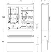 uesa - Zähler-Komplettschrank Zähleranschlußsäule WM-ZP-250A ENSO 1100x1115x320mm