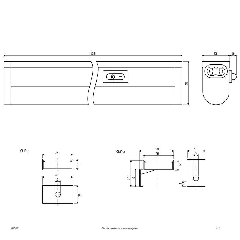 EVN Lichttechnik - Lichtleiste LED-Unterbauleuchte L11425W