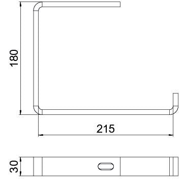 OBO Bettermann - Wand- und Deckenbügel für Kabeltragsystem Abhängebügel Flachstahl AHB 200 FTK SW B200mm Stahl PES135
