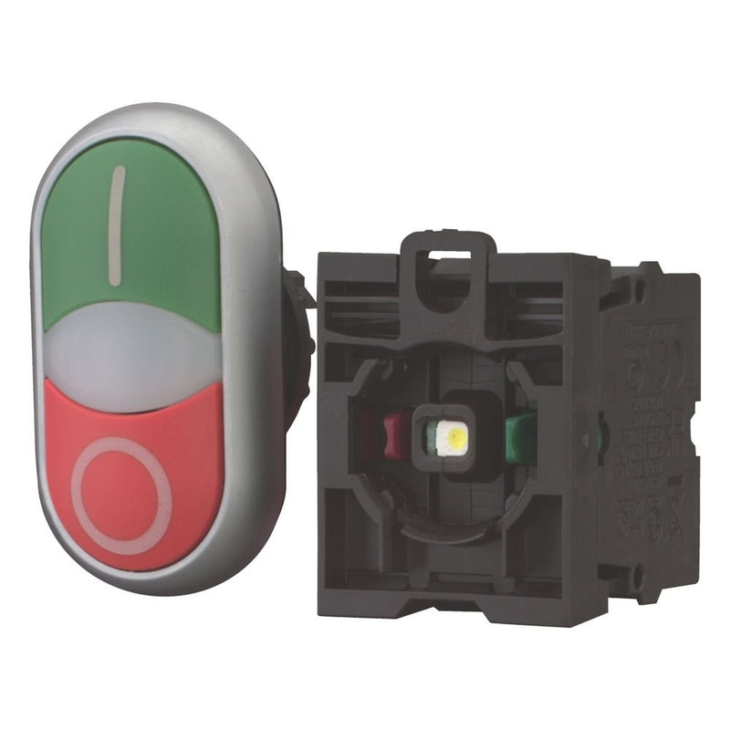 Eaton - Frontelement für Drucktaster Komplettgerät M22-DDL-GR-X1#132625 Doppeldrucktaste