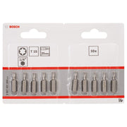 Bosch - Bit Schrauberbit Extra-Hart 2607001608 T15 25 mm 10er-Pack