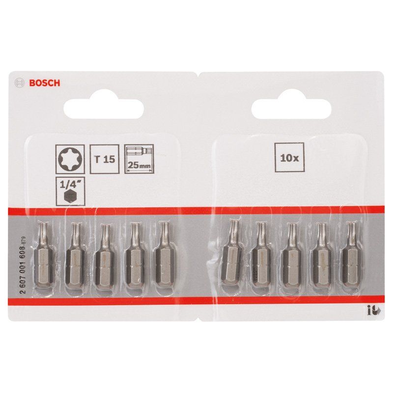 Bosch - Bit Schrauberbit Extra-Hart 2607001608 T15 25 mm 10er-Pack
