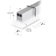 Lightnet - Decken-/Wandleuchte LED-Einbauleuchte LF3OEL-830H-L905 3000K, silber