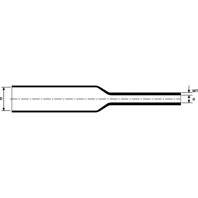 HellermannTyton - Schrumpfschlauch LVR-1/2-PVC-BK − 75 Meter