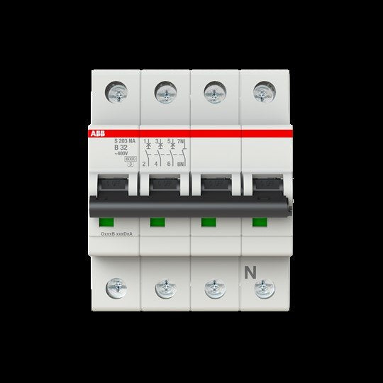 ABB Stotz S&J - Leitungsschutzschalter Sicherungsautomat S203-B32NA B,6kA,32A,3P+NA