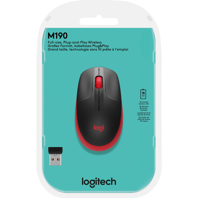 Logitech - Computermaus Maus M190 rt Wireless,rot