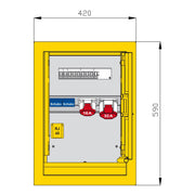 Walther Werke - Baustromverteiler Unterputzverteiler 6UP3008 Edelstahl,1 RCD TypA