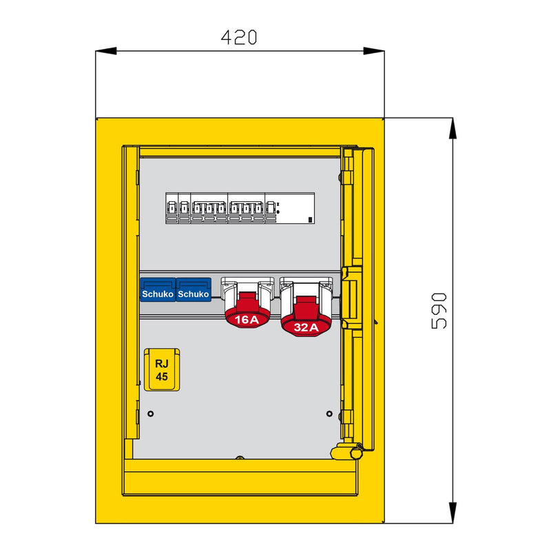 Walther Werke - Baustromverteiler Unterputzverteiler 6UP3008 Edelstahl,1 RCD TypA