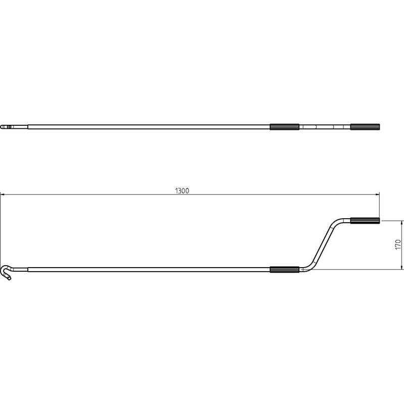 DELTA DORE - Zubehör/Ersatzteile für Tor-/Rollladenantriebe Handkurbel GGK 539-14 starr, Länge 1300mm