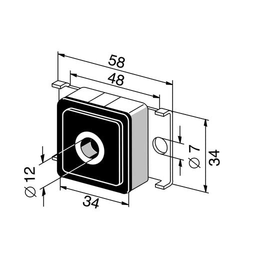 Somfy - Zubehör/Ersatzteile für Tor-/Rollladenantriebe Schwingmetall-Gegenlager 9705602 LS 45/50 Buchse − 1 Stück