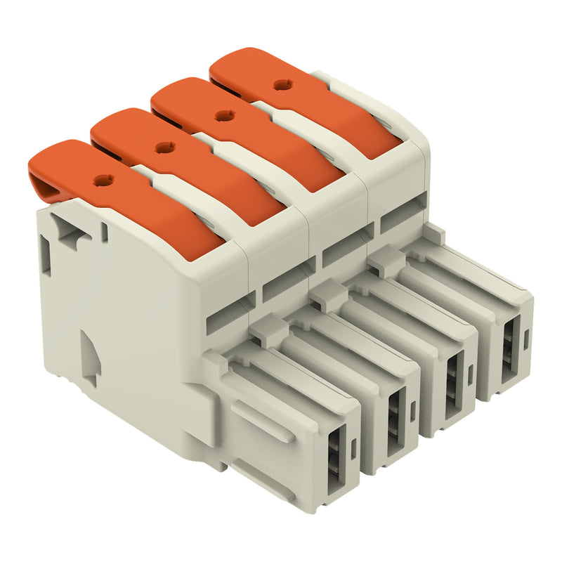 WAGO GmbH & Co. KG - Ein- und mehrpolige Klemmenleiste 1-Leiter-Federleiste Hebel 832-1104 Push-inCAGECLAMP,lgr − 20 Stück