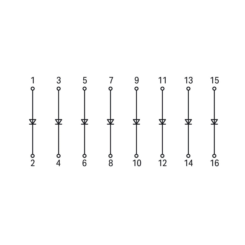 WAGO - Bauelement-Reihenklemme Diodengatter offen 289-101 8Dioden o. Montagepl