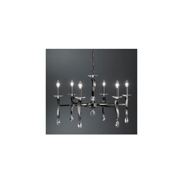 Brumberg Leuchten - Pendelleuchte Krone Girata 00859066 6Lp.E14/40W,schw.chr