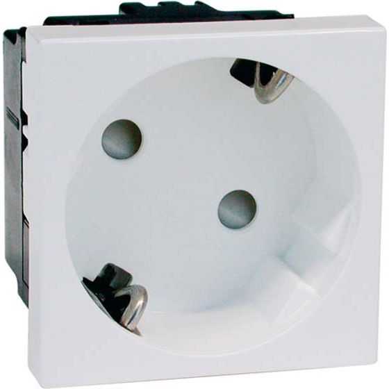 Peha - Schalter-/Steckdosenkombination SCHUKO-Steckdose 1-fach ws D 6211.02 EMS SI WI 16A 250V 2-pol.45G