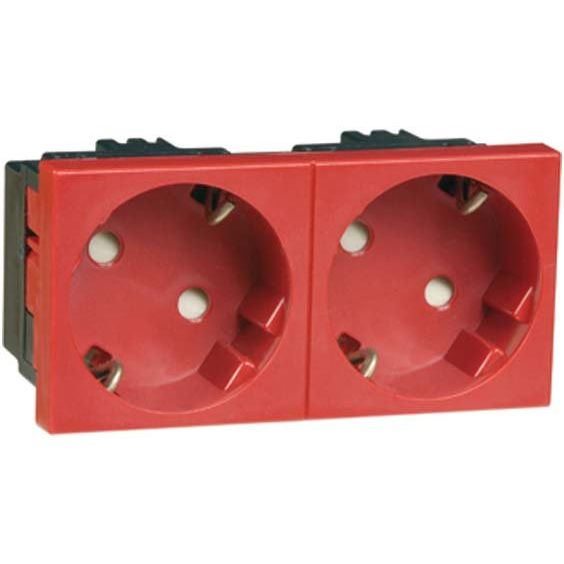 Peha - Schalter-/Steckdosenkombination SCHUKO-EB-Steckd.2-fach rt D 6212.36 EMS SI WI 16A 250V 2-pol.33G
