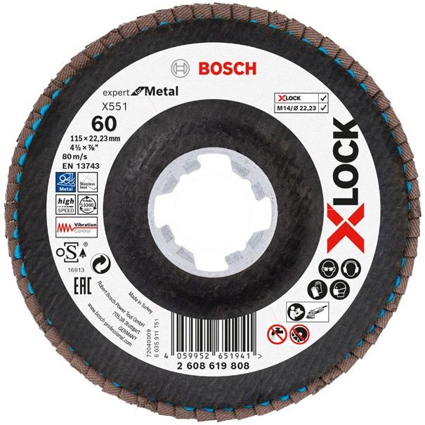 Bosch - Trenn-/Schleifscheibe X-LOCK-Fächerschleifscheib 2608619808 (VE10) eX551 Expert for