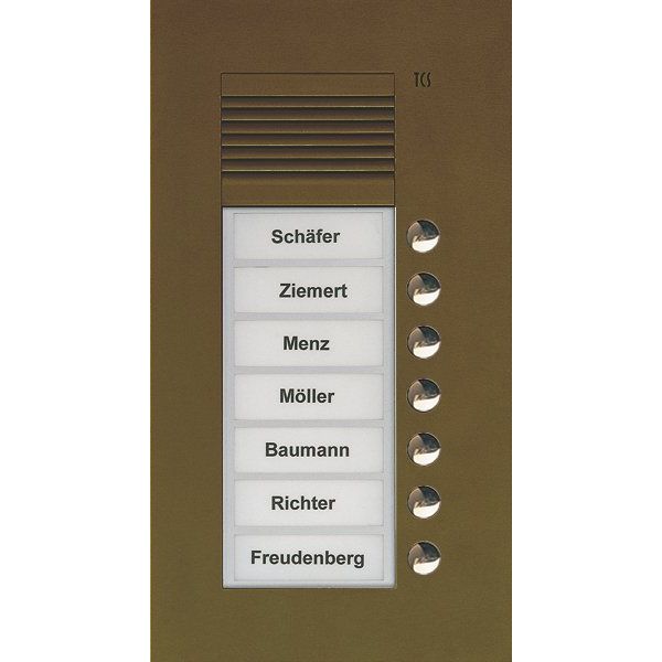 TCS Tür Control - Türstation für Türkommunikation Audio Außenstation PUK 7 PUK07/1-EB Tasten 1spaltig UP b