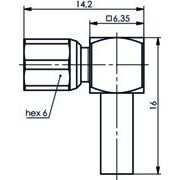 Telegärtner - Koax-Steckverbinder SMC-Winkelbuchse AU 50Ohm 100024910 G7 (RG316/U) − 5 Stück