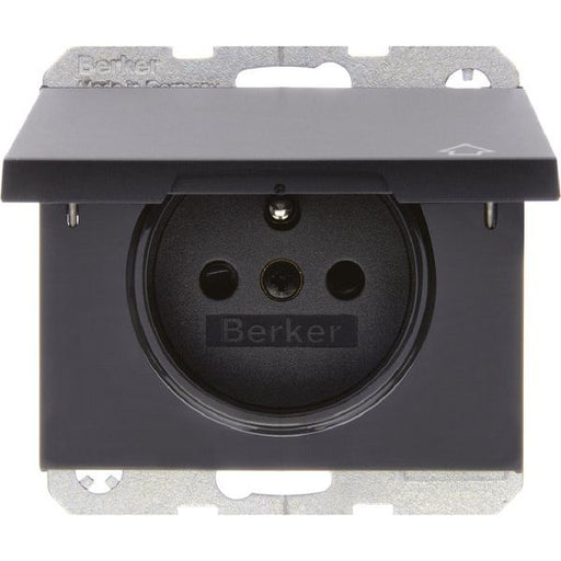 Berker - Steckdose m.Schutzkontakt 6768777106 u.Klappdeckel