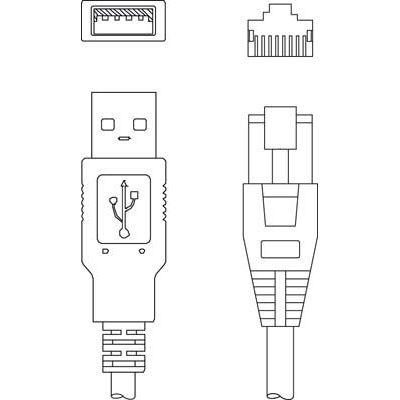 Leuze - Konfektioniertes Sensor-Aktor-Kabel Verbindungsleitung KB USB-1 IT 190x