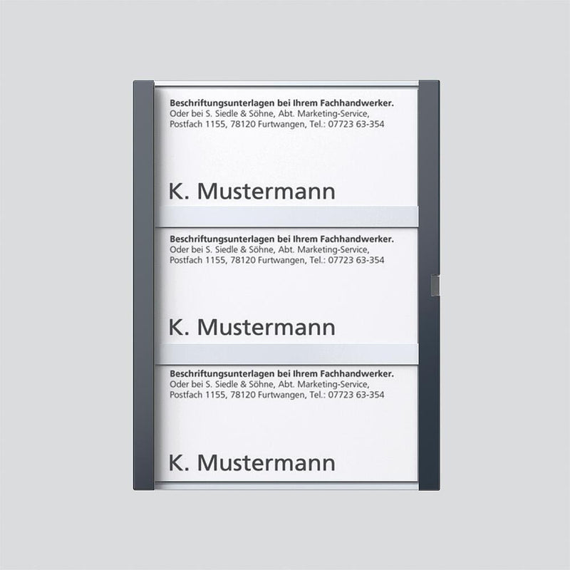 Siedle&Söhne - Zubehör/Ersatzteile für Türkommunikation Namensschild kpl. 210007070-00 Anthrazitgrau