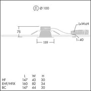 Thorn - Downlight/Strahler/Flutlicht LED-Einbauleuchte CHAL3 100 #93901017 830