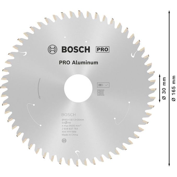 Bosch - Kreissägeblatt PRO Aluminium cordless 2608837764 Kreissägeblatt 165 x