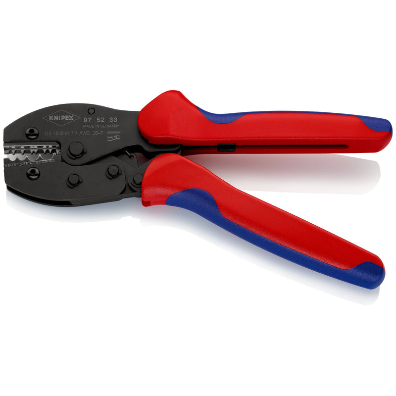 Knipex - Presswerkzeug Kabelschuhe/Verbinder, Aderendhülsen, Schirmanschluss PreciForce Crimpzange 97 52 33 SB PreciForce, 220mm