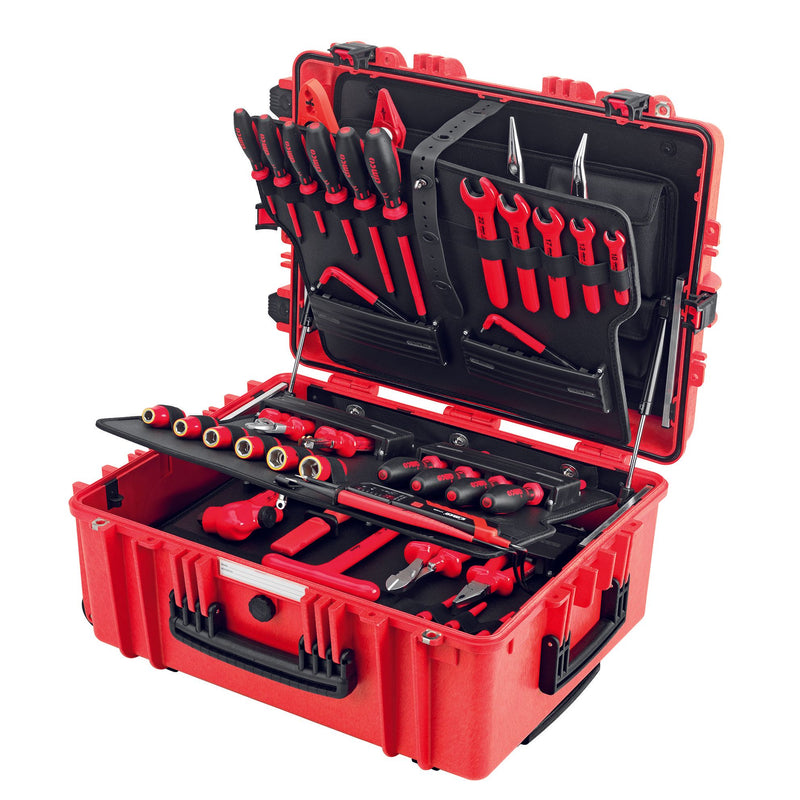 Cimco Werkzeuge - Werkzeugset Gigant-Werkzeugkoffer- 176894 Trolley,rot, 1.000V  − 1 Stück